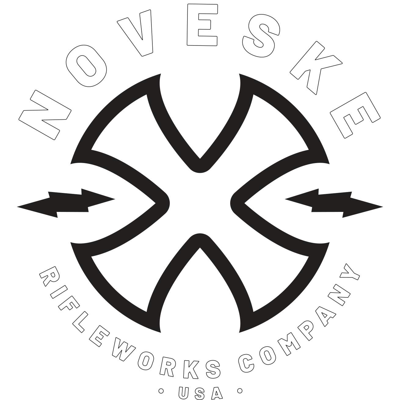 NOVESKE RIFLEWORKS ELECTRIC LOGO WHITE