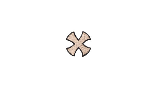 NOVESKE RIFLEWORKS 1.25" TAUPE BLACK OUTLINE CROSS PATCH