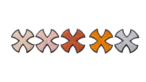 NOVESKE RIFLEWORKS 1.25" NEON TONES CROSS PATCH BURGNADY BLACK OUTLINE