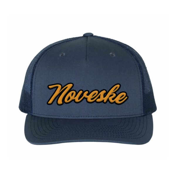 NAVY SCRIPT TRUCKER HAT